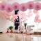Pink Party Decorations,Pink Paper Decorations for Party,Baby Shower Decorations Party Paper Fans Bulk 16in